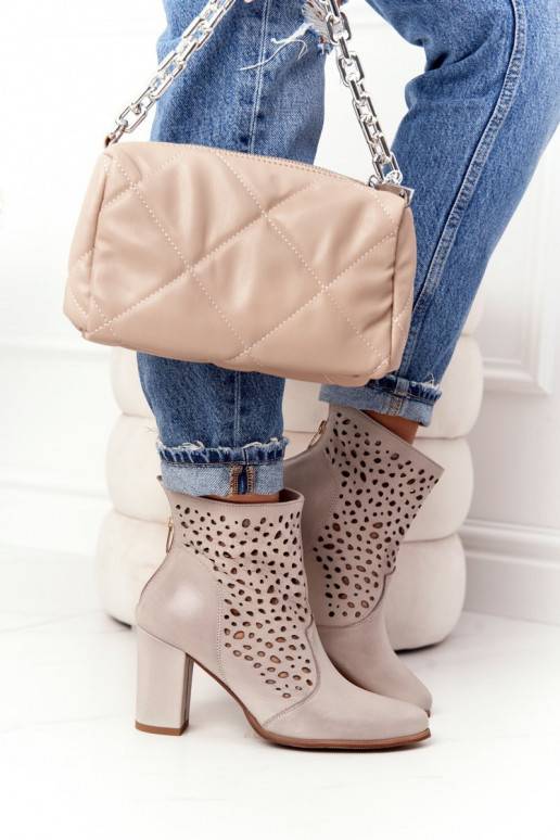 Dabīgas ādas Sieviešu puszābaki ar papēdi Exquisite 1219 Cappuccino Exquisite - 1 Dabīgas ādas Sieviešu puszābaki ar papēdi Exquisite 1219 Cappuccino Exquisite - 1