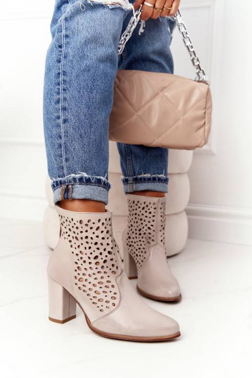 Dabīgas ādas Sieviešu puszābaki ar papēdi Exquisite 1219 Cappuccino Exquisite - 4 Dabīgas ādas Sieviešu puszābaki ar papēdi Exquisite 1219 Cappuccino Exquisite - 4