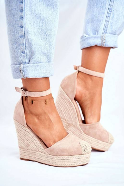 Platforminės basutės smėlio spalvos Platforminės basutės smėlio spalvos