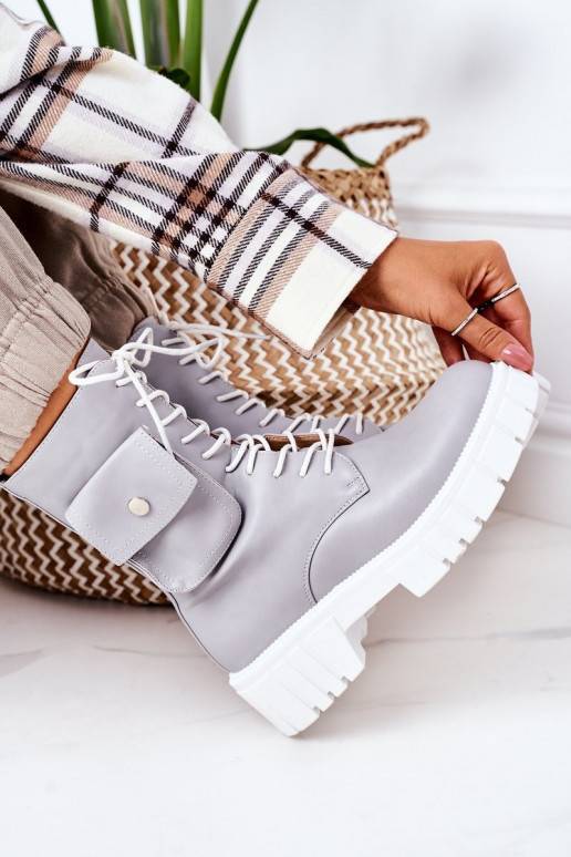 siltināti zābaki  Pelēkas krāsas Awesome siltināti zābaki  Pelēkas krāsas Awesome