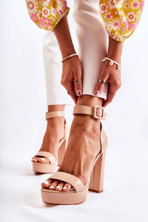 Sandales ar papēdi smilšu krāsas Medanos Sandales ar papēdi smilšu krāsas Medanos