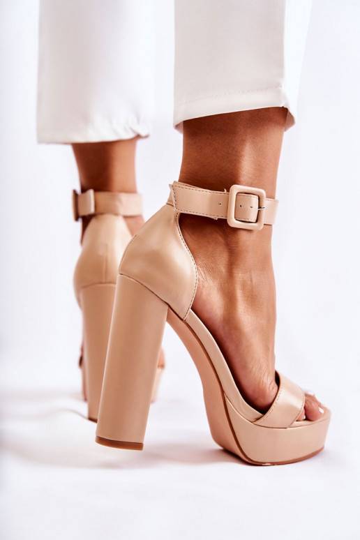 Sandales ar papēdi smilšu krāsas Medanos Sandales ar papēdi smilšu krāsas Medanos