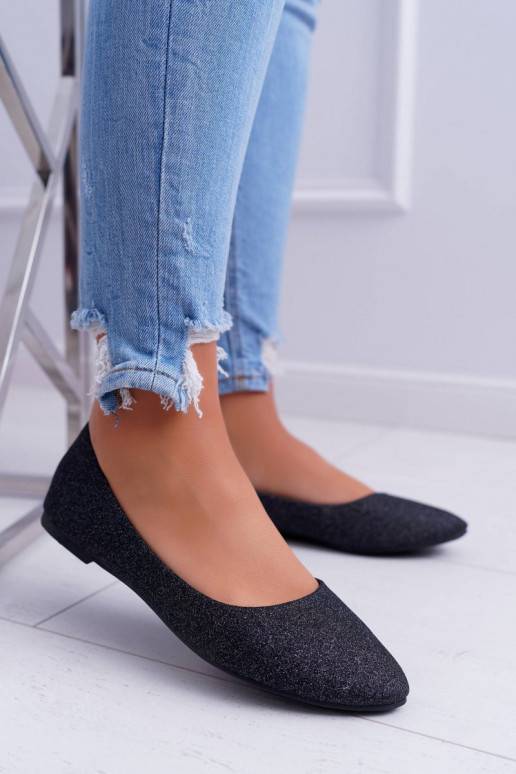 Mirdzošas balerīnas melnas krāsas Tiffy Mirdzošas balerīnas melnas krāsas Tiffy