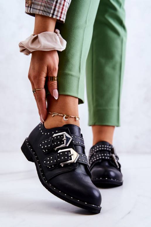 Apavi ar sprādzēm Lu Boo melnas krāsas Apavi ar sprādzēm Lu Boo melnas krāsas