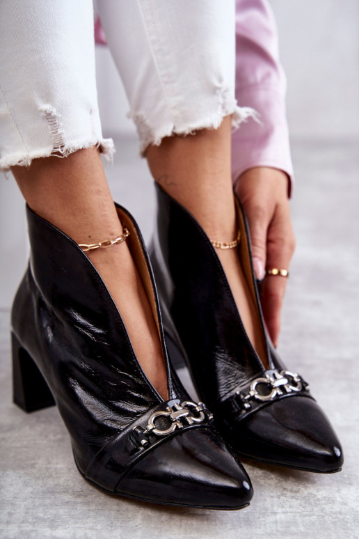 Sieviešu puszābaki ar papēdi  melnas...