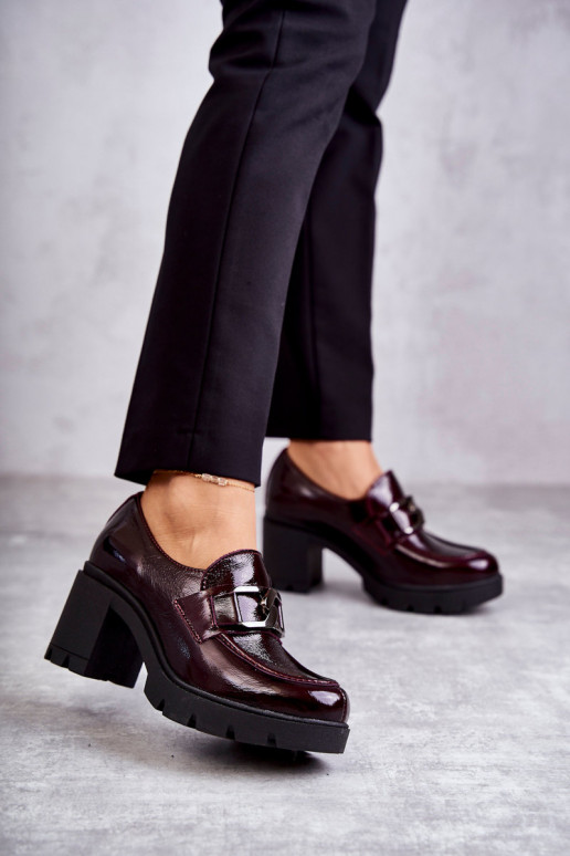 Eleganta stila apavi ar papēdi  bordo...