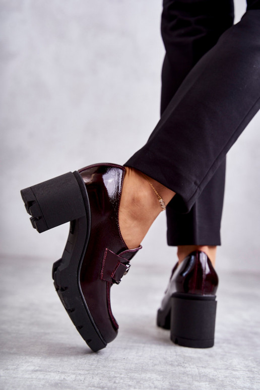 Eleganta stila apavi ar papēdi  bordo...