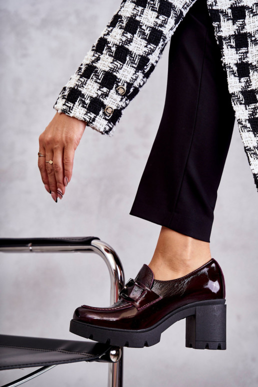 Eleganta stila apavi ar papēdi  bordo...