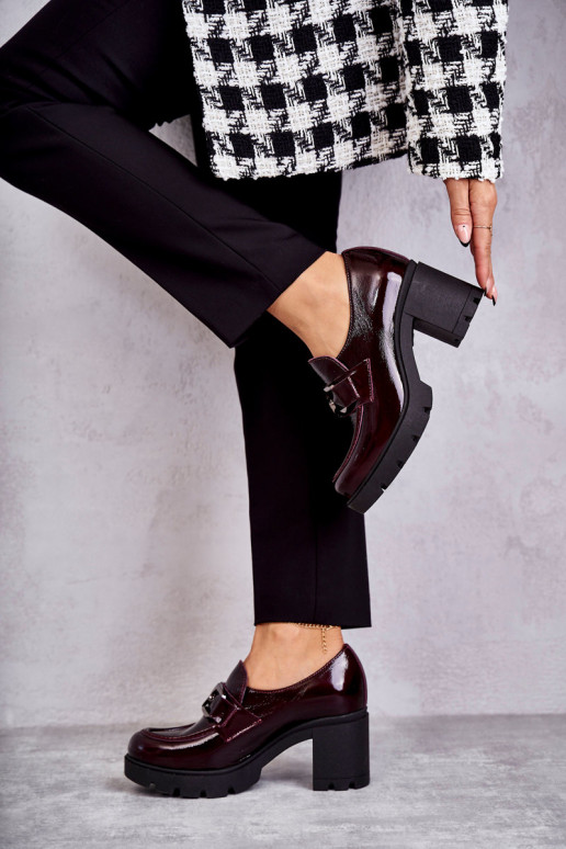 Eleganta stila apavi ar papēdi  bordo...