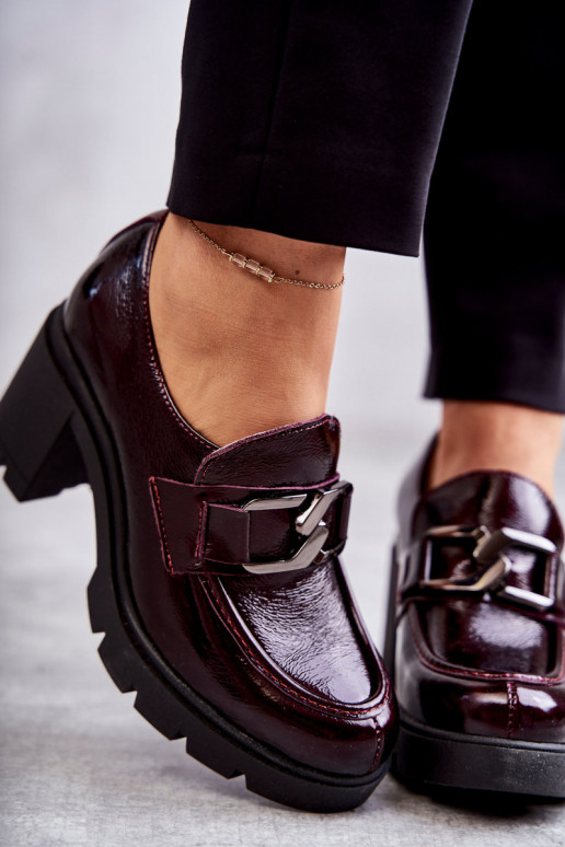 Eleganta stila apavi ar papēdi  bordo...