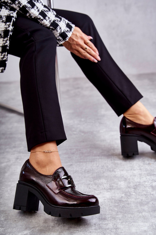 Eleganta stila apavi ar papēdi  bordo...