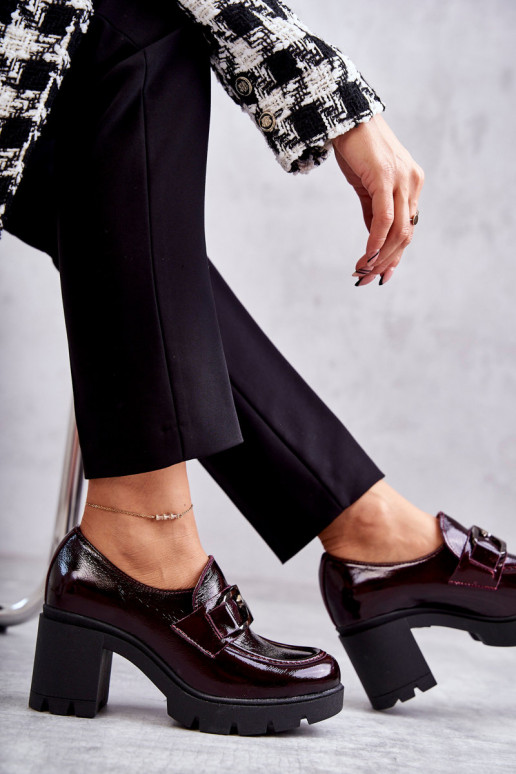 Eleganta stila apavi ar papēdi  bordo...
