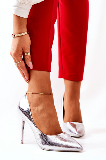 Augstpapēžu kurpes  Sudraba...