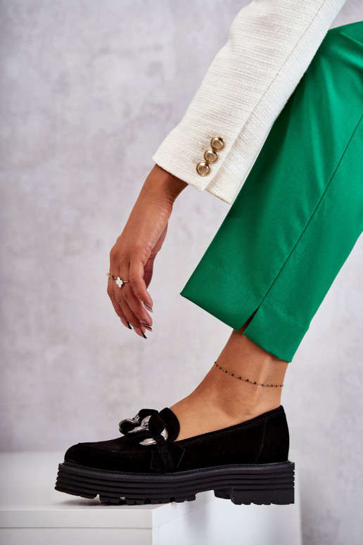 Apavi zamšādas Laura Messi melnas krāsas