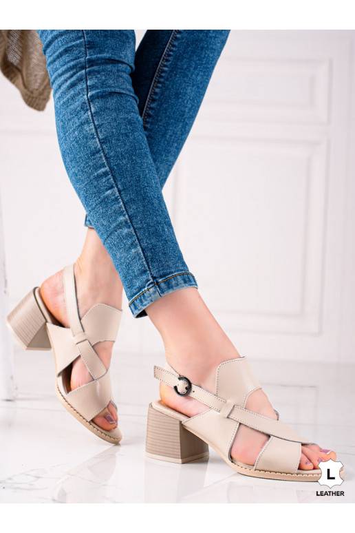 Dabīgas ādas sandales uz papēža LA.FI