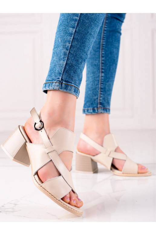 Dabīgas ādas sandales uz papēža LA.FI