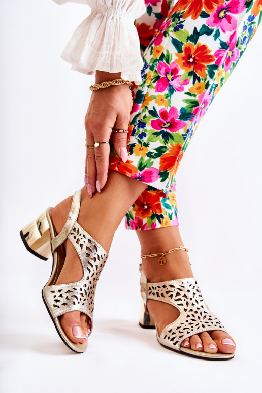 Sandales ar papēdi Zelta krāsas Salvio Sandales ar papēdi Zelta krāsas Salvio