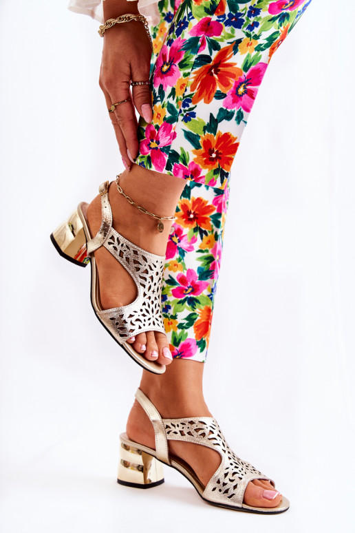 Sandales ar papēdi Zelta krāsas Salvio Sandales ar papēdi Zelta krāsas Salvio