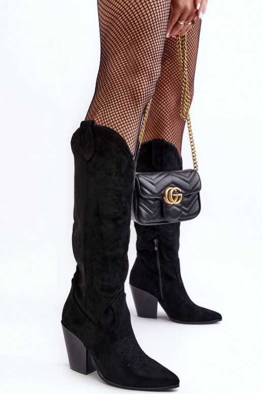 garie zābaki  ar papēdi melnas krāsas... garie zābaki  ar papēdi melnas krāsas...