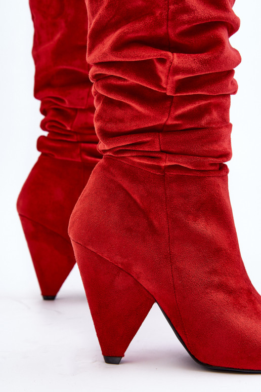 Zamšādas garie zābaki Lu Boo sarkanas... Zamšādas garie zābaki Lu Boo sarkanas...