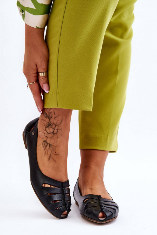 Ērtas dabīgās ādas balerīnas   melnas... Ērtas dabīgās ādas balerīnas   melnas...