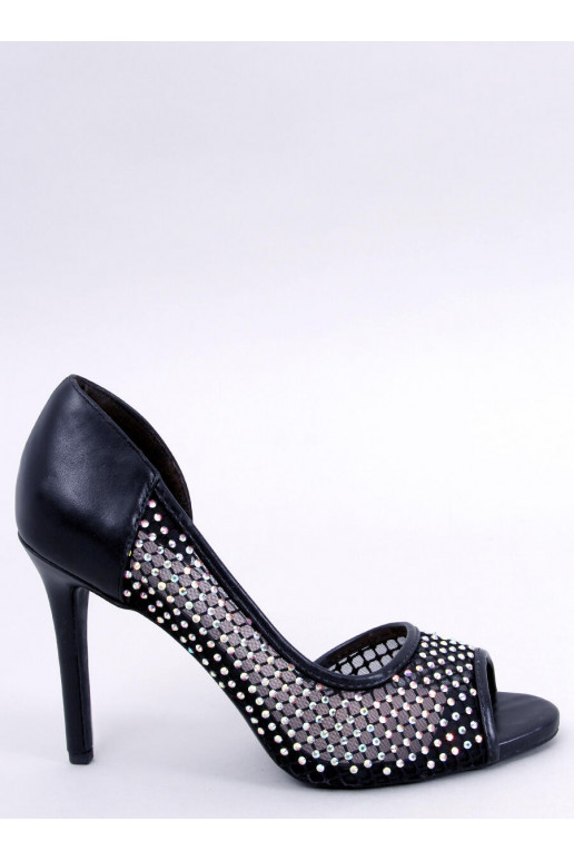 Augstpapēžu kurpes open toe GLASS BLACK