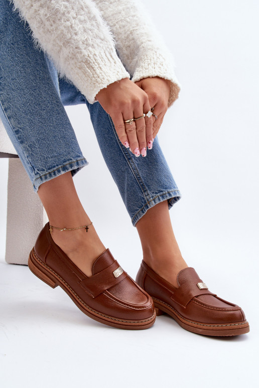 Sieviešu mokasīni brūnas krāsas Sieviešu mokasīni brūnas krāsas