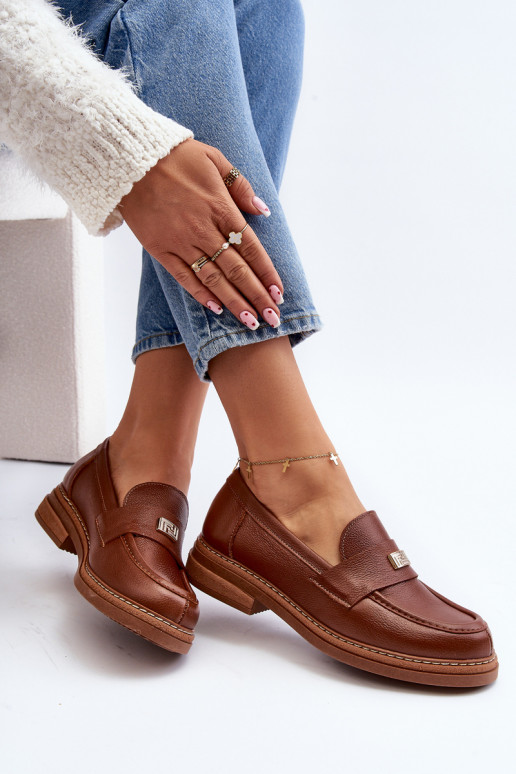 Sieviešu mokasīni brūnas krāsas Sieviešu mokasīni brūnas krāsas