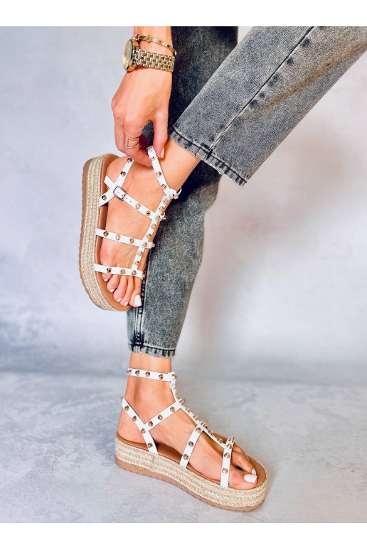 Sandales espadrilas ar kniedēm ALIZE WHITE
