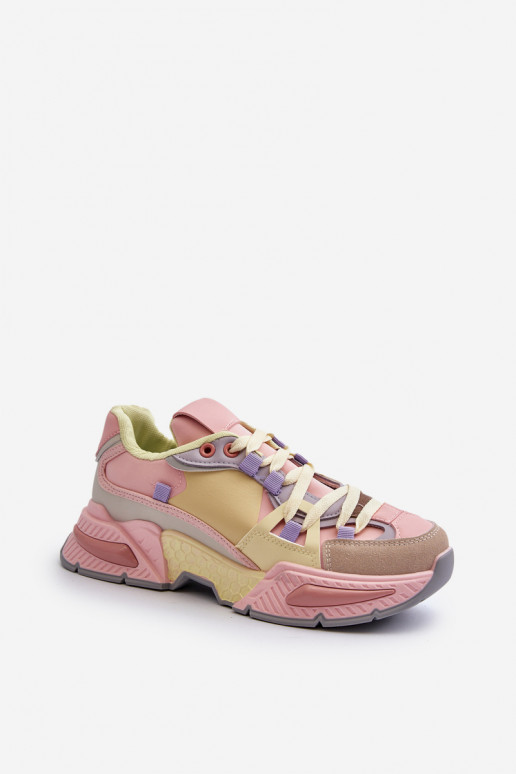 Snekersy  rozā krāsa-Dzelteni Peonema Snekersy  rozā krāsa-Dzelteni Peonema