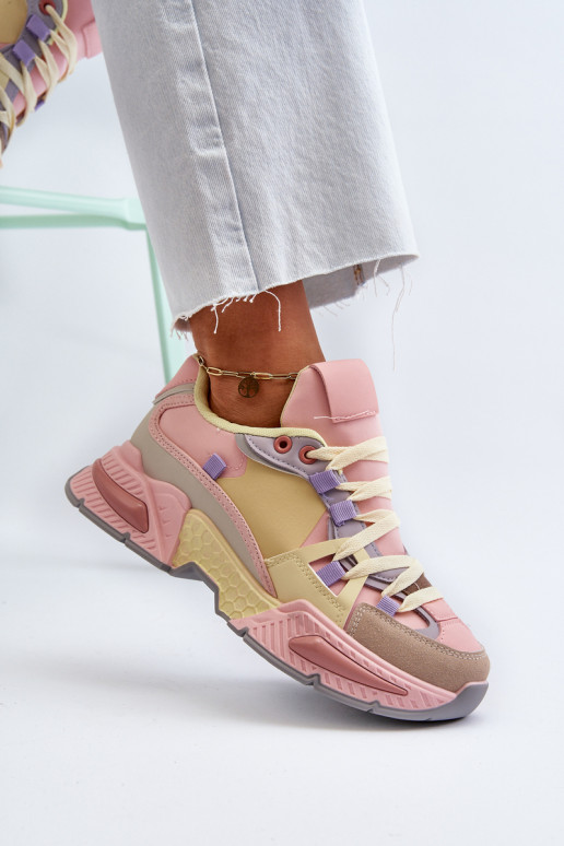 Snekersy  rozā krāsa-Dzelteni Peonema Snekersy  rozā krāsa-Dzelteni Peonema