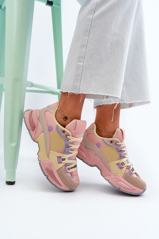 Snekersy  rozā krāsa-Dzelteni Peonema Snekersy  rozā krāsa-Dzelteni Peonema