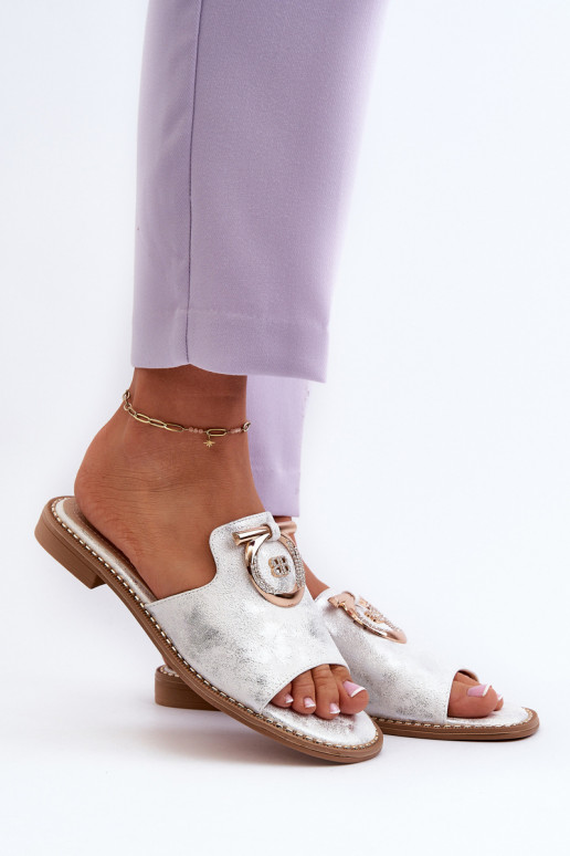 Eleganta stila spīdīgs sieviešu čības...