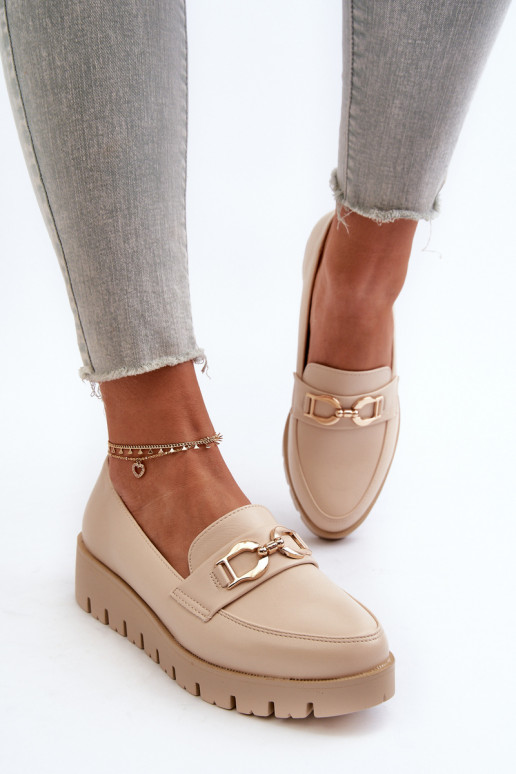 Sieviešu mokasīni ar apzeltītu zoli...