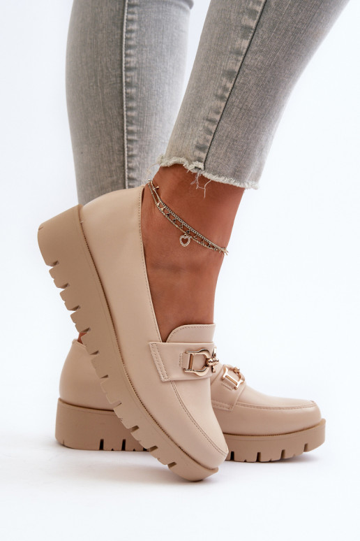 Sieviešu mokasīni ar apzeltītu zoli...