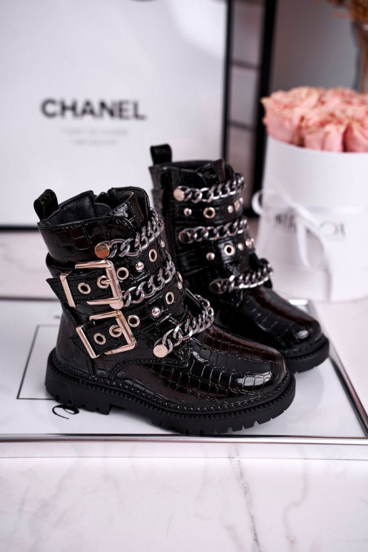 melnas krāsas Sieviešu zābaki Potocki...