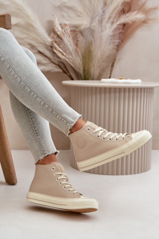 sieviešu puszābaki siltināti no eko ādas smilšu krāsas Big Star OO274934