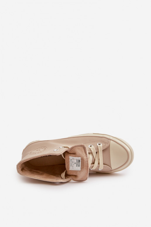 sieviešu puszābaki siltināti no eko ādas smilšu krāsas Big Star OO274934