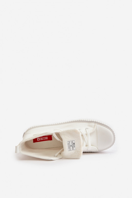 Sieviešu siltināti brīvā laika apavi no eko ādas Big Star OO274788 baltas krāsas Sieviešu siltināti brīvā laika apavi no eko ādas Big Star OO274788 baltas krāsas