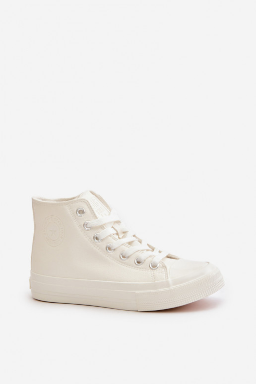 sieviešu puszābaki siltināti no eko ādas baltas krāsas Big Star OO274932 sieviešu puszābaki siltināti no eko ādas baltas krāsas Big Star OO274932