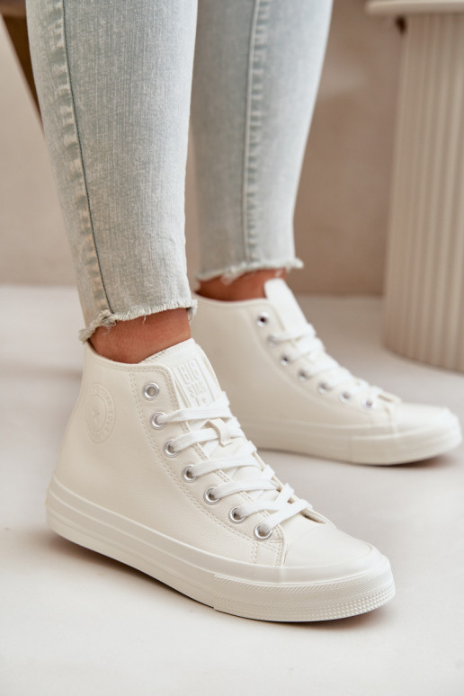 sieviešu puszābaki siltināti no eko ādas baltas krāsas Big Star OO274932 sieviešu puszābaki siltināti no eko ādas baltas krāsas Big Star OO274932