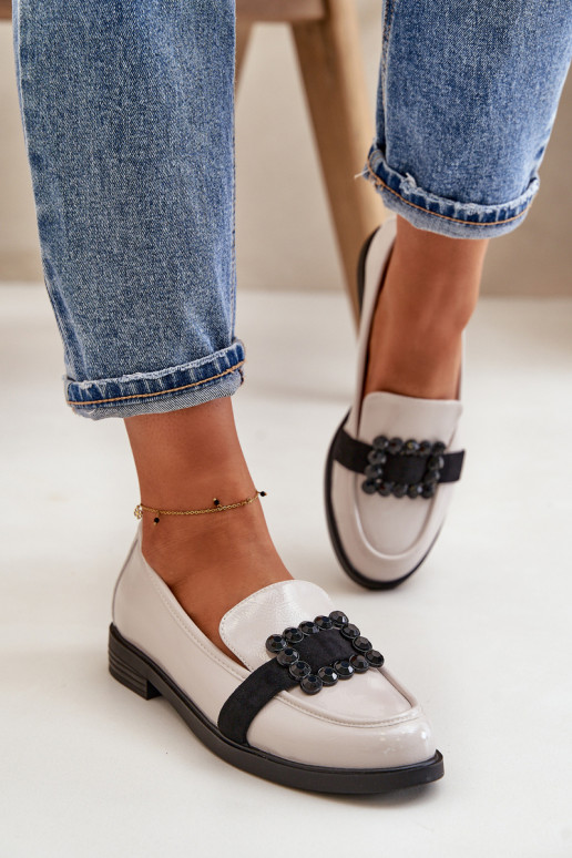 Lakoti mokasīni Sieviešu ar ornamentiem Pelēkas krāsas Vinceza 58389 Lakoti mokasīni Sieviešu ar ornamentiem Pelēkas krāsas Vinceza 58389