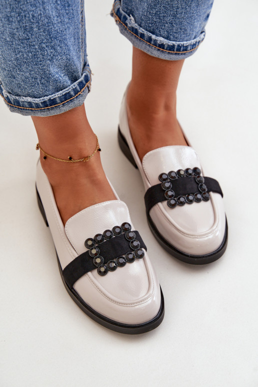 Lakoti mokasīni Sieviešu ar ornamentiem Pelēkas krāsas Vinceza 58389 Lakoti mokasīni Sieviešu ar ornamentiem Pelēkas krāsas Vinceza 58389