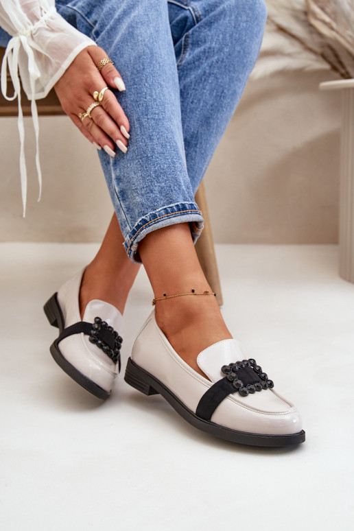 Lakoti mokasīni Sieviešu ar ornamentiem Pelēkas krāsas Vinceza 58389 Lakoti mokasīni Sieviešu ar ornamentiem Pelēkas krāsas Vinceza 58389