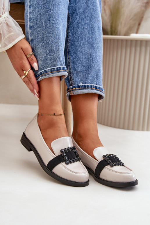 Lakoti mokasīni Sieviešu ar ornamentiem Pelēkas krāsas Vinceza 58389 Lakoti mokasīni Sieviešu ar ornamentiem Pelēkas krāsas Vinceza 58389