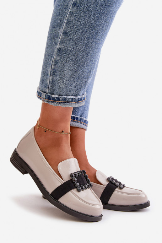 Lakoti mokasīni Sieviešu ar ornamentiem Pelēkas krāsas Vinceza 58389 Lakoti mokasīni Sieviešu ar ornamentiem Pelēkas krāsas Vinceza 58389