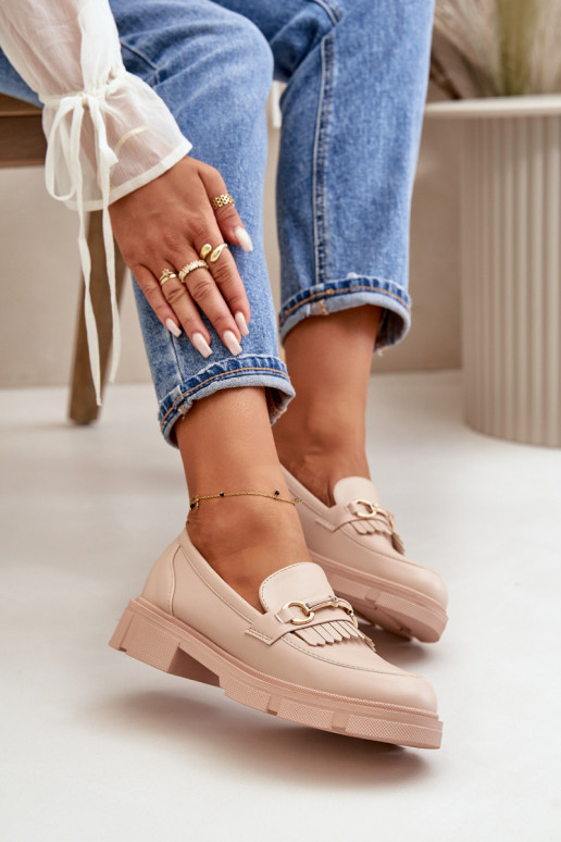 sieviešu mokasīni ar ornamentiem Eko Āda smilšu krāsas Tialorae