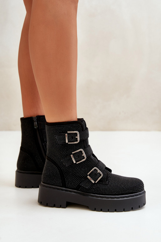 siltināti Sieviešu puszābaki Ar Dekorāciju melnas krāsas Ciascia