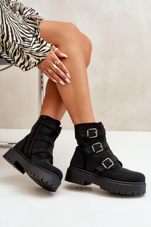 siltināti Sieviešu puszābaki Ar Dekorāciju melnas krāsas Ciascia