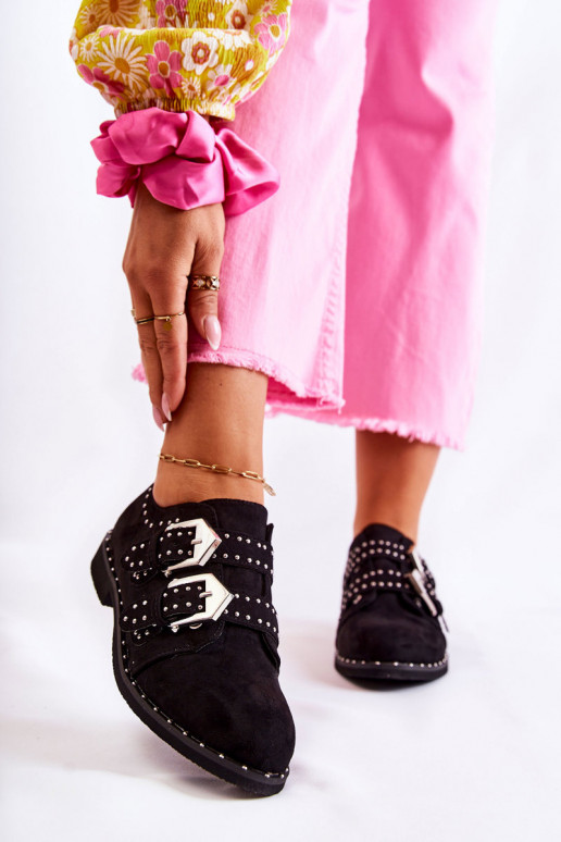 apavi ar sprādzēm Lu Boo melnas krāsas apavi ar sprādzēm Lu Boo melnas krāsas